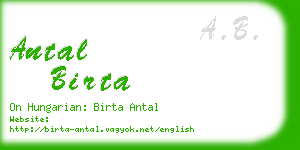 antal birta business card